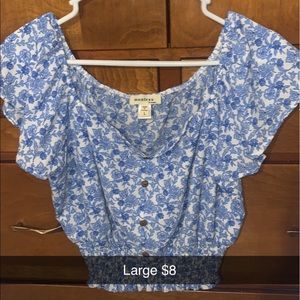 Blue floral blouse